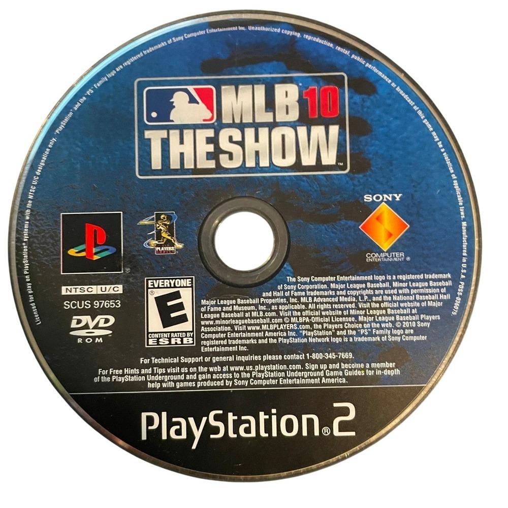 MLB‎ 10 The Show Sony PlayStation 2 PS2 2010 Baseball Sports Game Disc Only